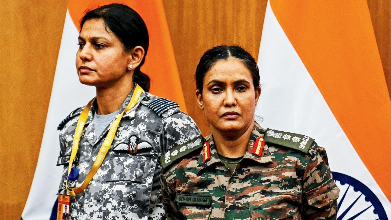 Wing Commander Vyomika Singh (left) and Colonel Sofiya Qureshi (right). Pic/Getty Images