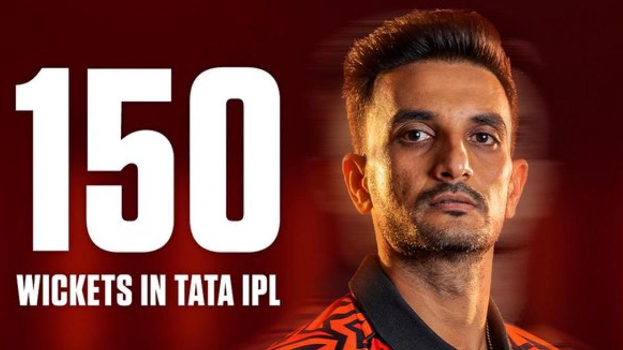 With this, he achieved the feat of completing 150 wickets in the fewest deliveries bowled (Pic: X/@SunRisers)