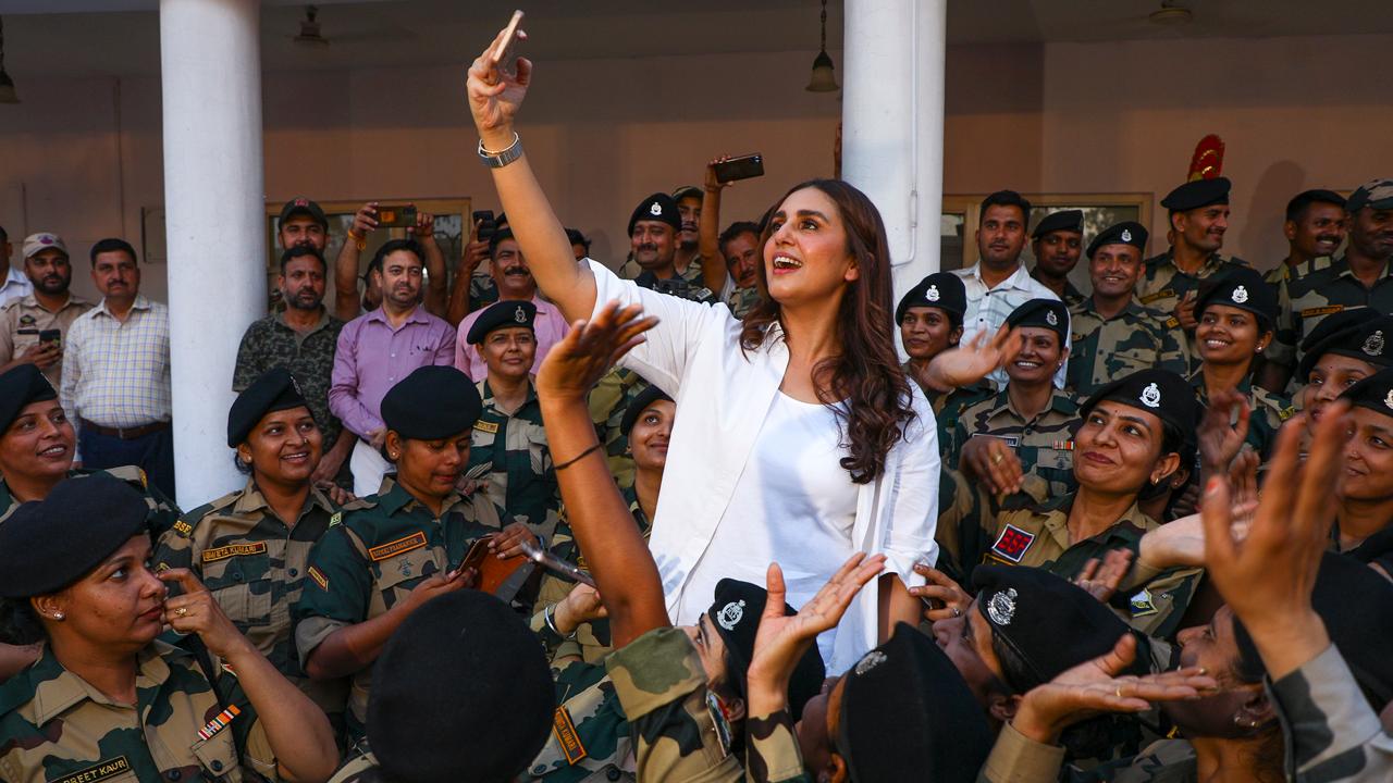 Huma Qureshi visits BSF women, jawans at India-Pak border in RS Pura