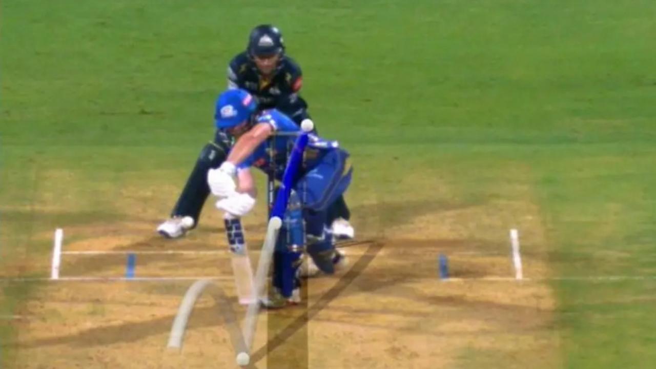 During the first essay of the match, Mumbai Indians (MI) batsman Will Jacks was going all guns blazing against the Gujarat Titans (GT) bowlers. But during the match, he survived an LBW appeal off a Rashid Khan delivery. Surprisingly, Rashid, being a spinner, was not expected to get such a bounce, which would miss the stumps. Later, during the review, the ball was seen getting a surprising bounce, which in return missed the stumps