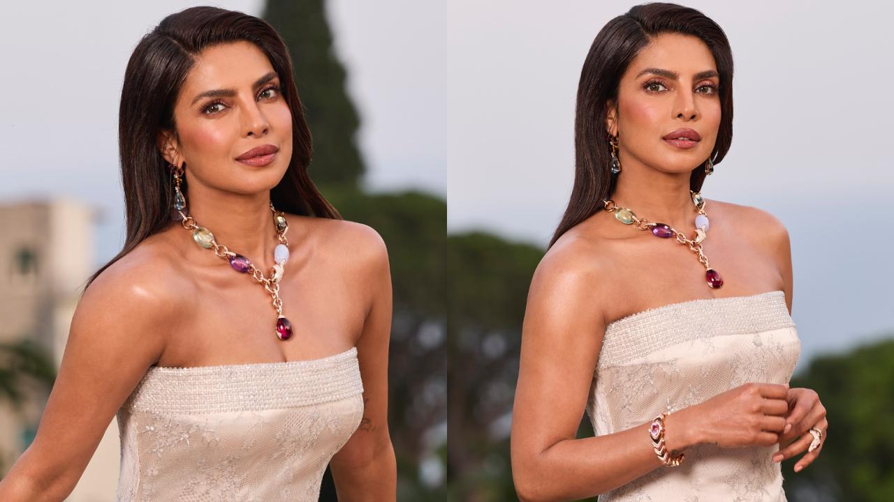 The next day, Priyanka Chopra shared photos showcasing her sleek, pulled-back hair and subtle glam makeup, highlighted by a mauve lip that perfectly matched Bvlgari’s new Polychroma collection. The exquisite jewels framed her face and neckline beautifully, adding a sophisticated touch that enhanced her overall look