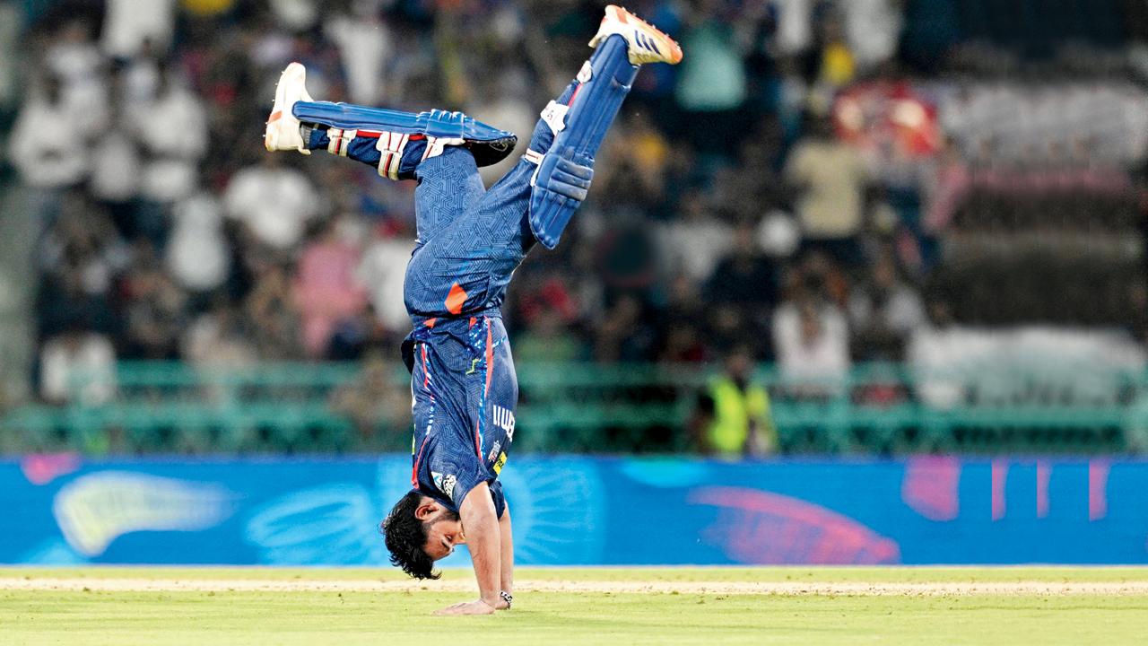 LSG’s Rishabh Pant celebrates his century. Pics/AFP