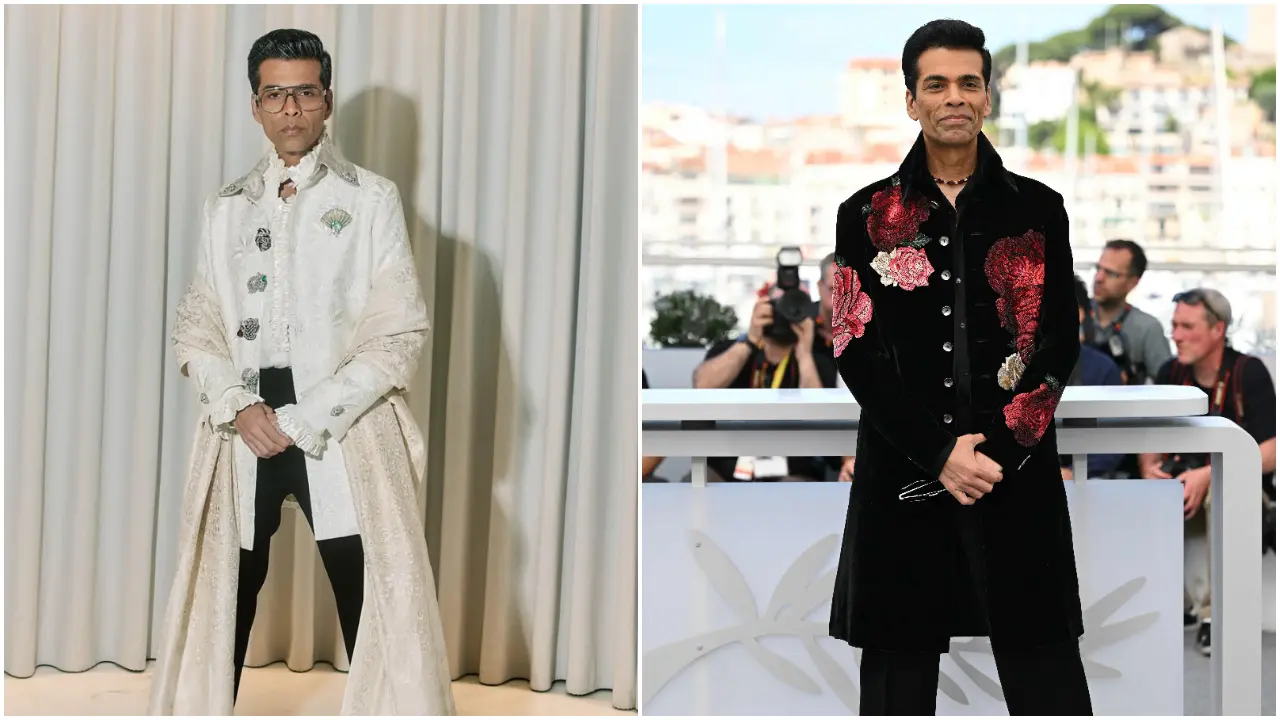 Cannes 2025: Karan Johar aces style game in Manish Malhotra, Rohit Bal ensembles