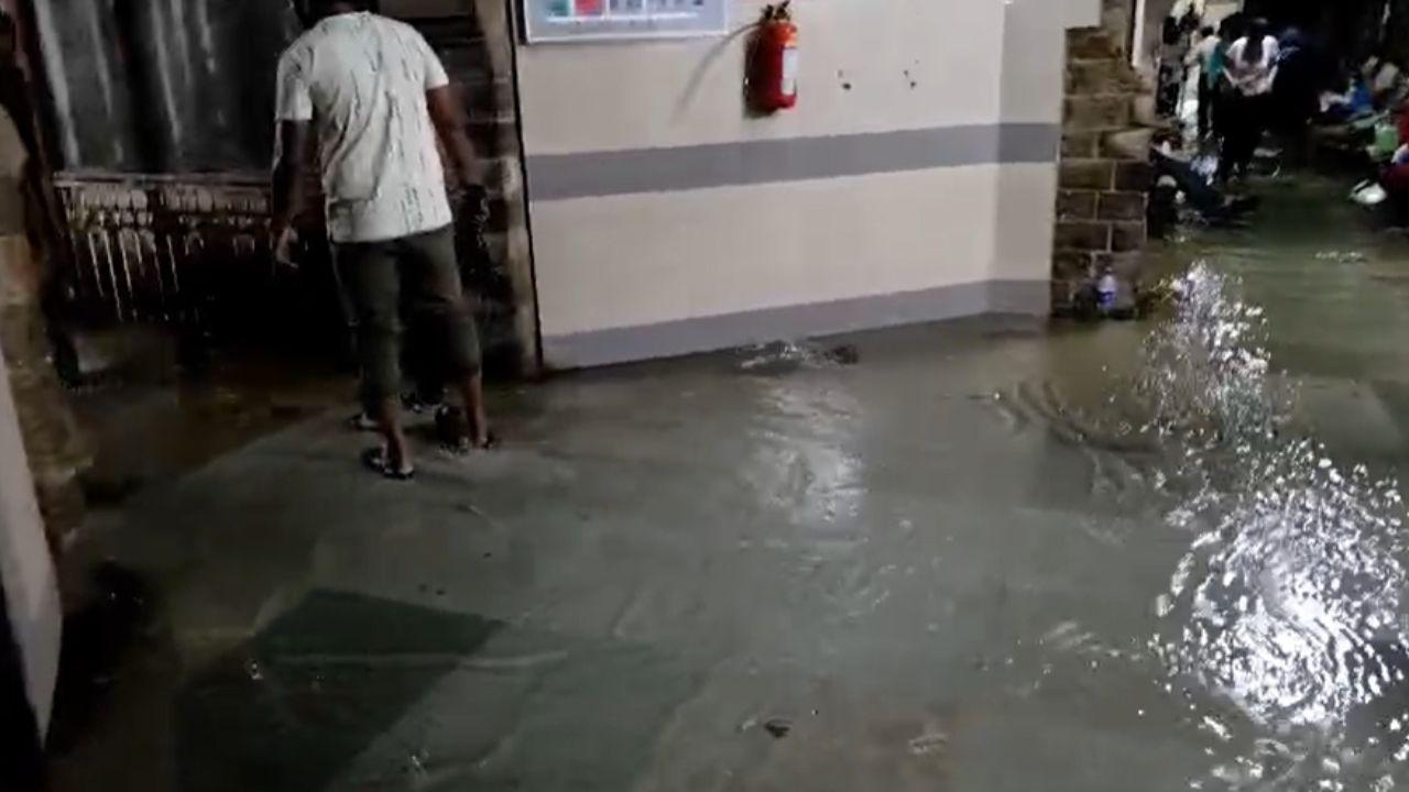 Families of patients waited anxiously as the hospital’s essential services were momentarily disrupted due to the flooding