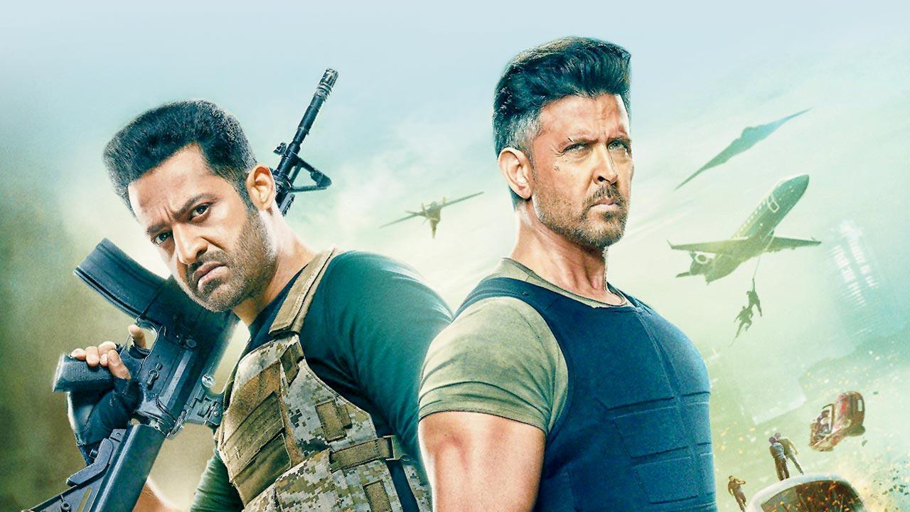 (From left)  Jr NTR and Hrithik Roshan in War 2. Pics/Instagram, Facebook