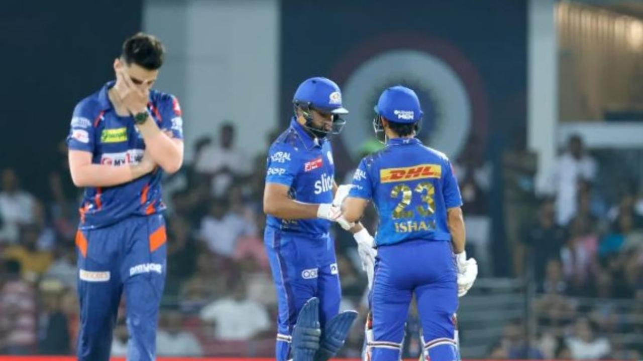 101 – LSG vs MI (2023)
Mumbai Indians crushed Lucknow Super Giants in the 2023 Eliminator, thanks to a spellbinding performance by Akash Madhwal (5/5 in 3.3 overs). Chasing 183, LSG crumbled under pressure and were skittled out for 101 in 16.3 overs. Stoinis offered resistance with 40 off 27, but MI’s all-round dominance sealed a huge 81-run win
