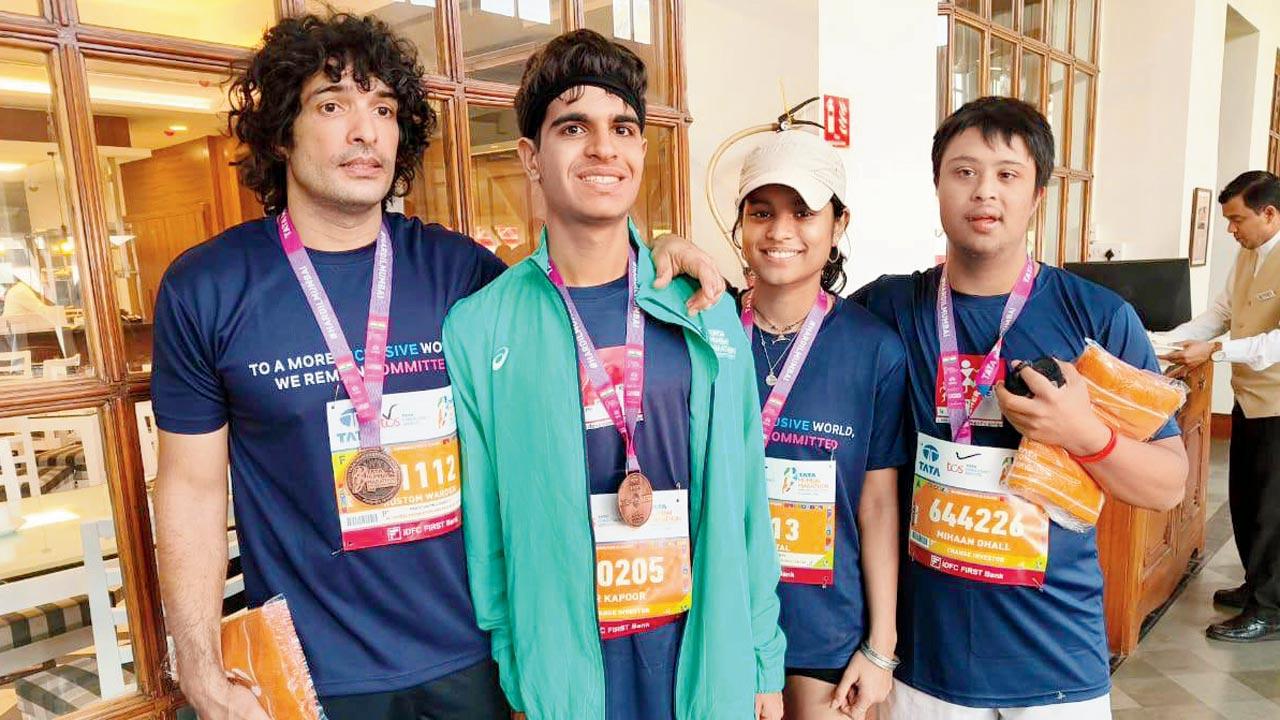 With Coach Warden (left) after a Marathon run. Pics courtesy Moneisha Gandhi and Gopika Kapoor