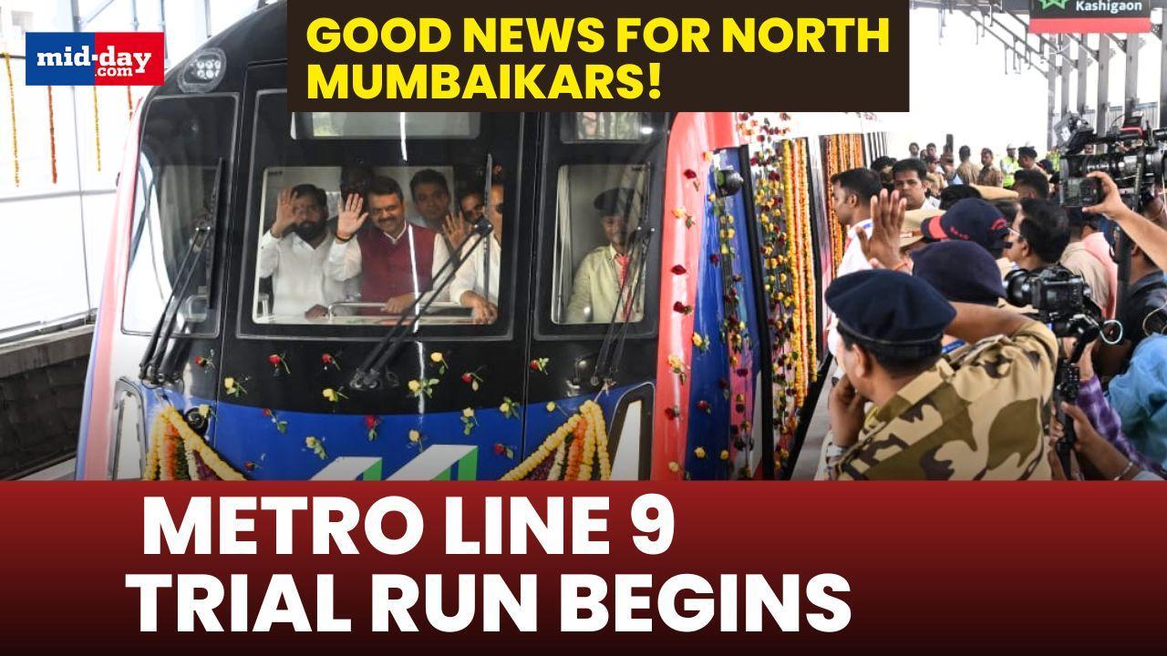 CM Devendra Fadnavis flags off Metro Line 9 trial run from Kashigaon to Dahisar 