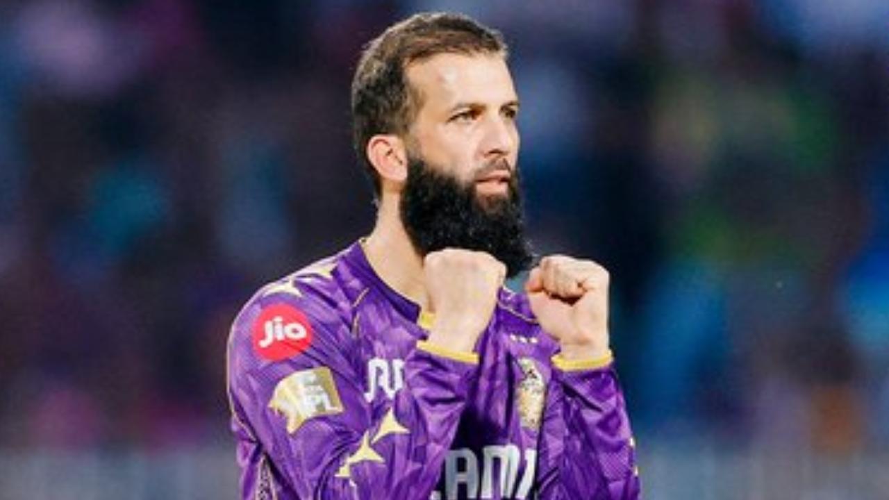 Kolkata Knight Riders (KKR) Moeen Ali claimed two wickets by conceding 43 runs in three overs. Ali also conceded 32 runs in one of his overs, where Riyan showcased his skills by smashing five maximums(Pic: X/@KKRiders)