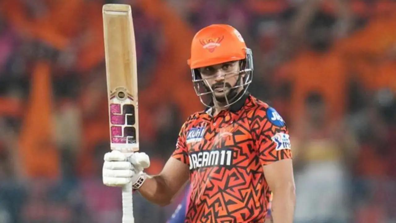 SRH's Nitish Kumar Reddy has accumulated 481 runs in 26 matches. If he manages to score 19 runs, then the 21-year-old will complete 500 runs for the Hyderabad-based franchise (Pic: File Pic)
