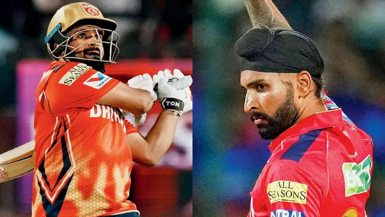 Star opening batsman Prabhsimran Singh and spinner Harpreet Brar will achieve another milestone for Punjab Kings as soon as they step in for the match against Mumbai. So far, both have completed 49 matches for the Punjab-based franchise and will reach the feat of 50 matches during Qualifier 2 against MI (Pic: File Pic)