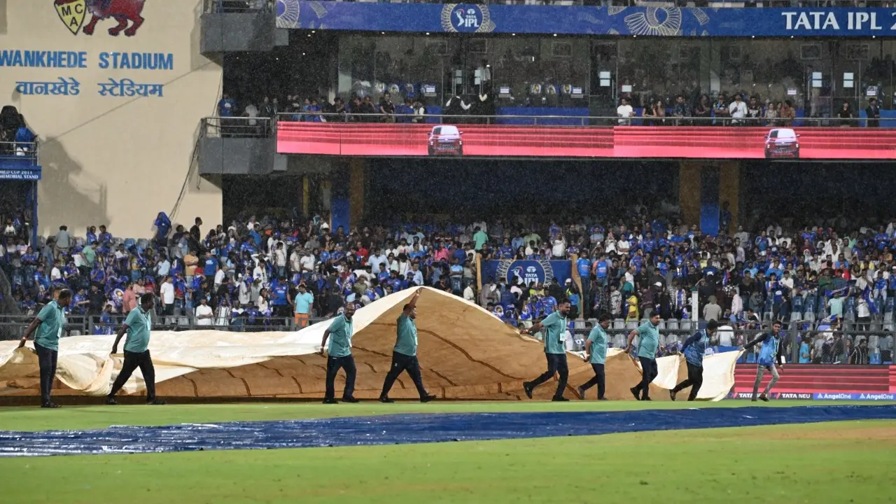 Sudden rains also disrupted the IPL match between Mumbai Indians and Gujarat Titans being played at the Wankhede Stadium in south Mumbai, the covers were brought in flowing showers in the city on Tuesday night