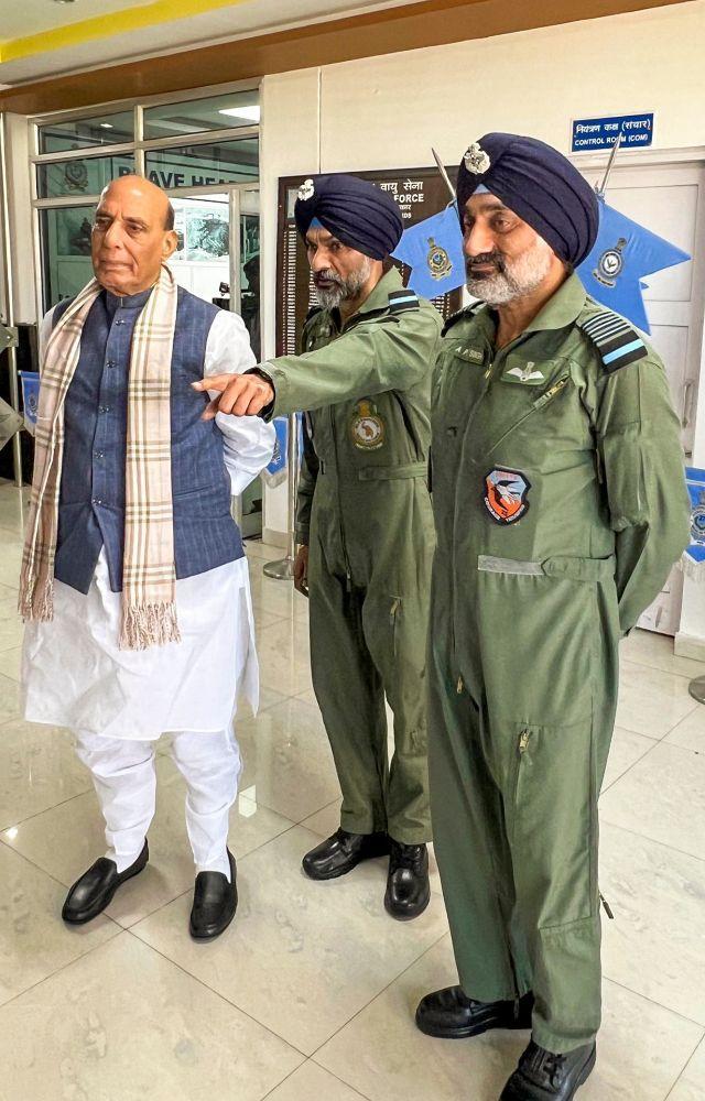 Rajnath Singh at Bhuj Air Force station