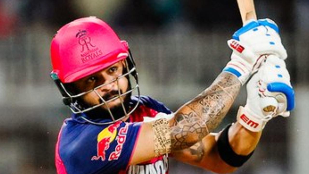 Rajasthan Royals (RR) skipper Riyan Parag became the first player in IPL's history to hit six sixes off six successive legal balls(Pic: X/@rajasthanroyals)