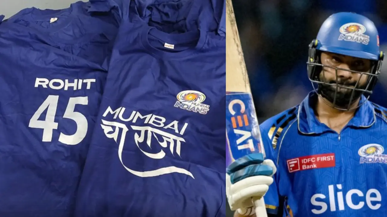 Fans honour Rohit’s legacy with ‘Mumbai cha Raja’ jerseys, masks at Wankhede