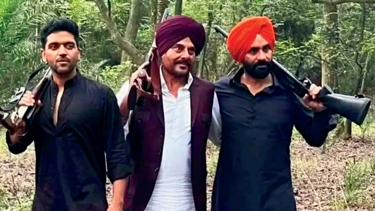 (From left) Guru Randhawa, Guggu Gill, and Babbu Maan in the film