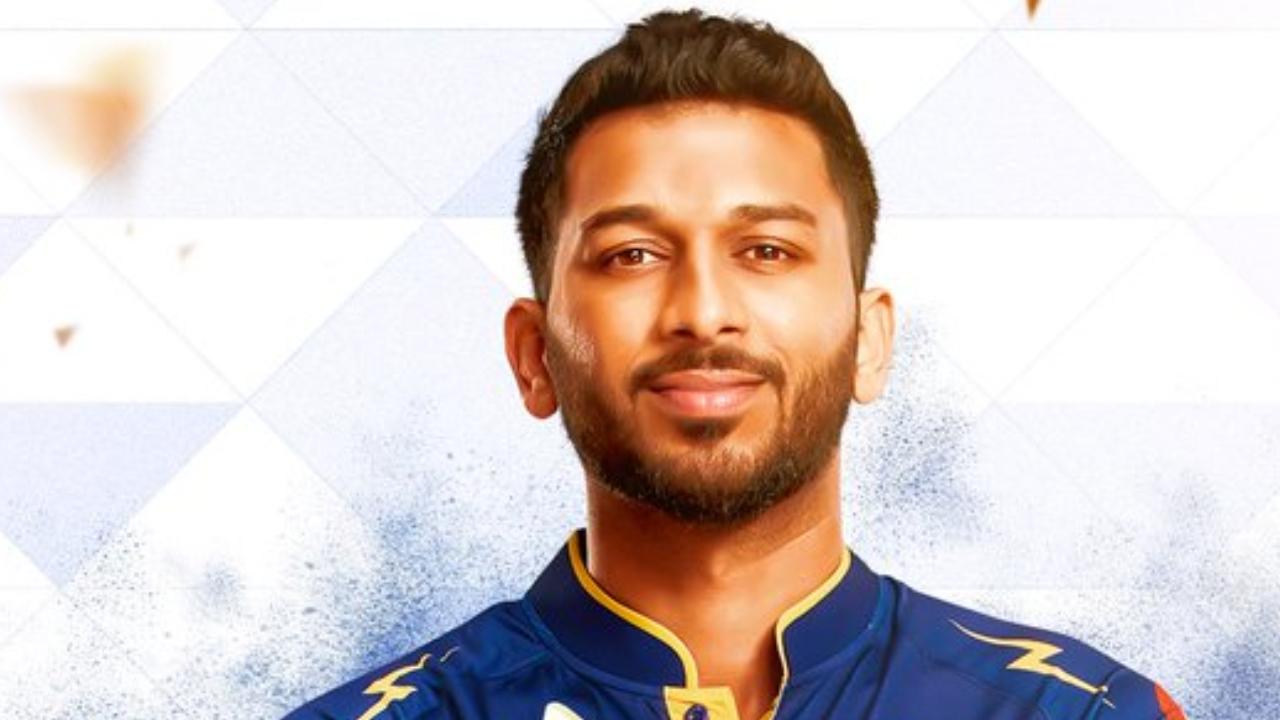 Gujarat's burly all-rounder Shahrukh Khan also needs just one maximum to complete 50 sixes in the league's history. Having played 54 matches, the 30-year-old has smashed 49 maximums (Pic: X/@gujarat_titans)