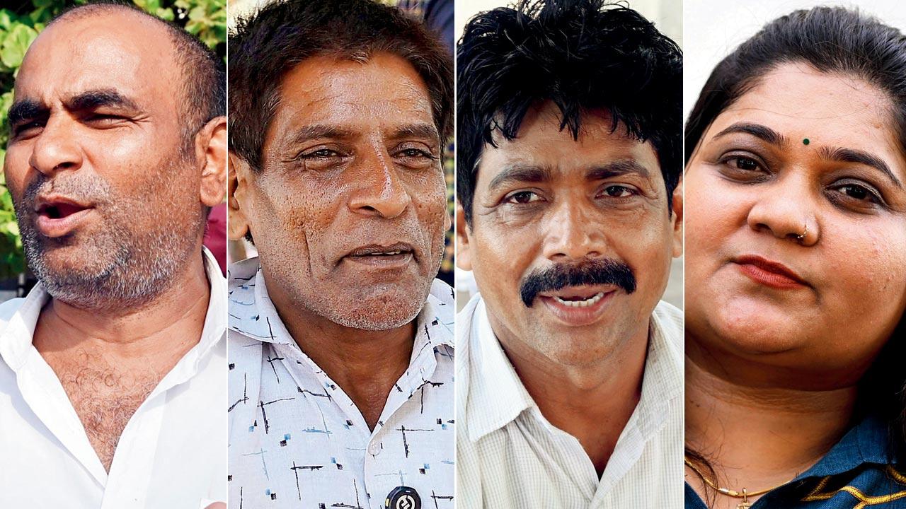 Rickshaw driver Ravindra Tank; Samosa seller Kiran Pal Singh; Fryums seller Guddu Prajapati; Bhavika Barot