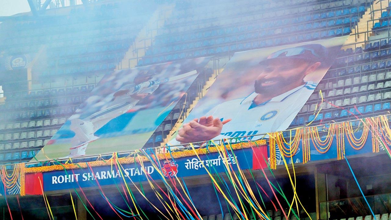 The Rohit Sharma Stand at  the Wankhede Stadium 