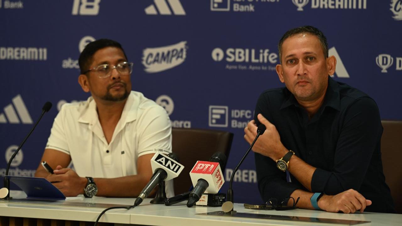 Team India's chief selector Ajit Agarkar, along with Selection Committee member Shiv Sunder Das, held a press conference on Saturday to announce the national squad for the upcoming five-match Test series against England