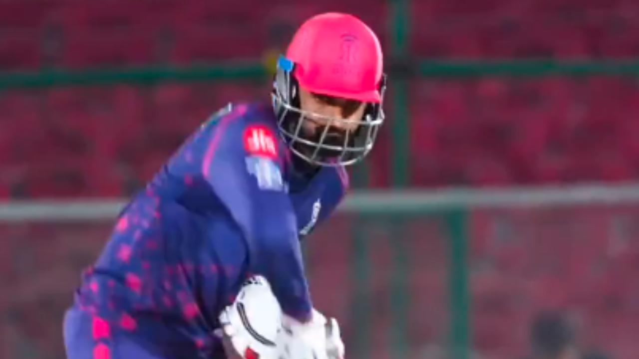 A the end, Impact Player Shubham Dubey played an unbeaten knock of 25 runs in 14 balls, including a boundary and two sixes. All the efforts from Rajasthan's dugout went in vain as they fell short of clinching victory by just one run(Pic: X/@rajasthanroyals)