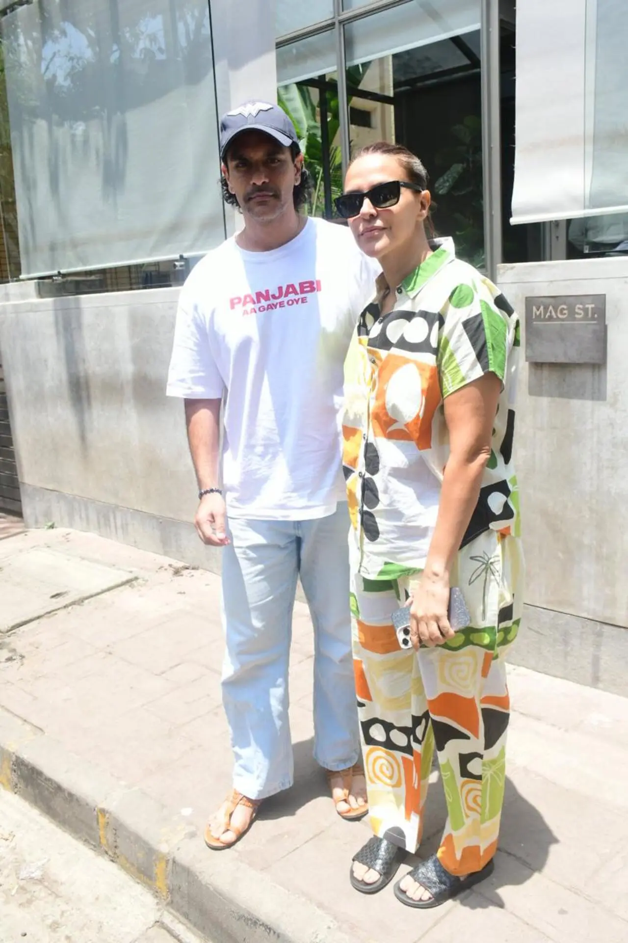 Neha Dhupia and Angad Bedi get papped as they get spotted in the city on Monday afternoon