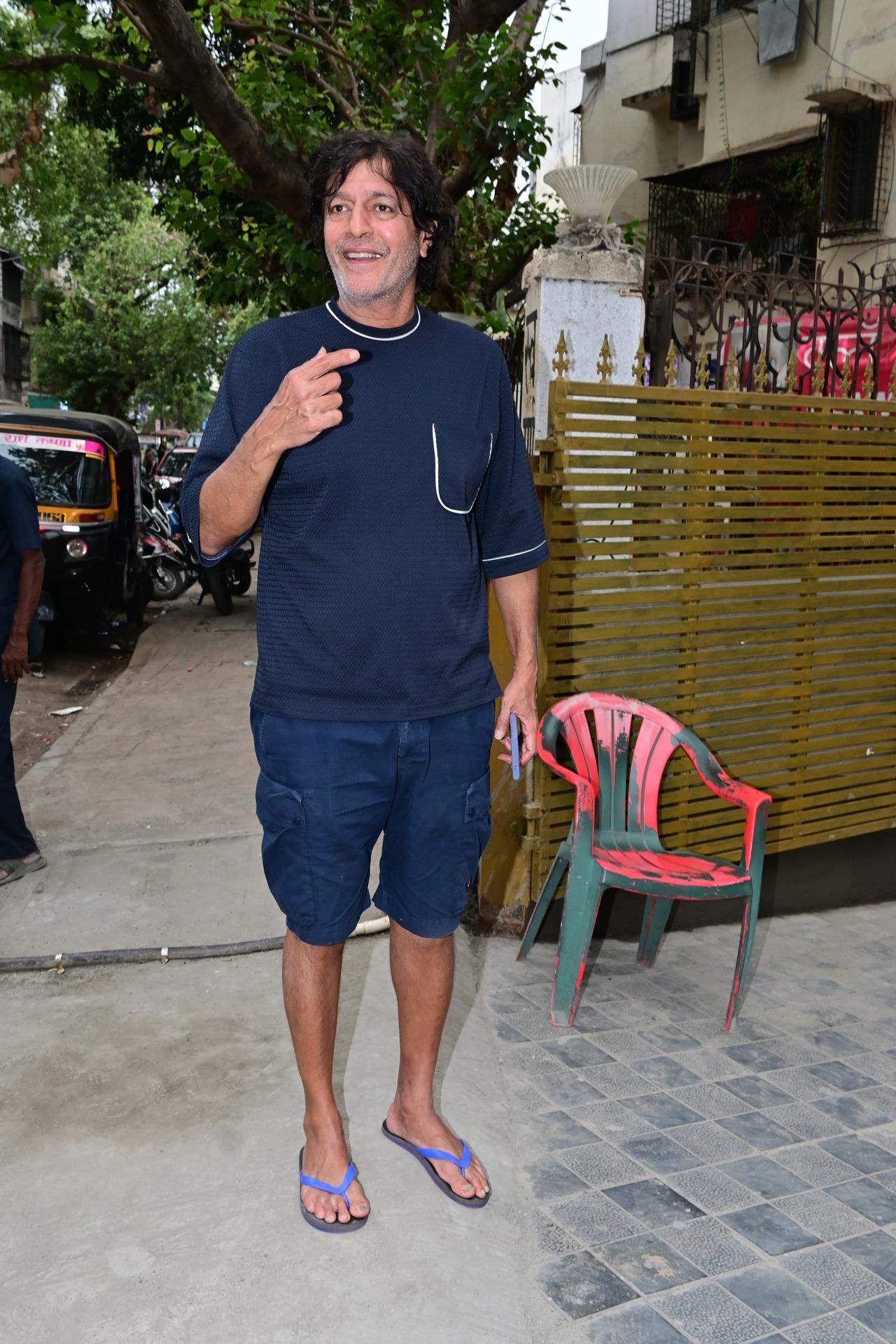 Always with a smile! Chunky Panday was seen in shorts and t-shirt in the city