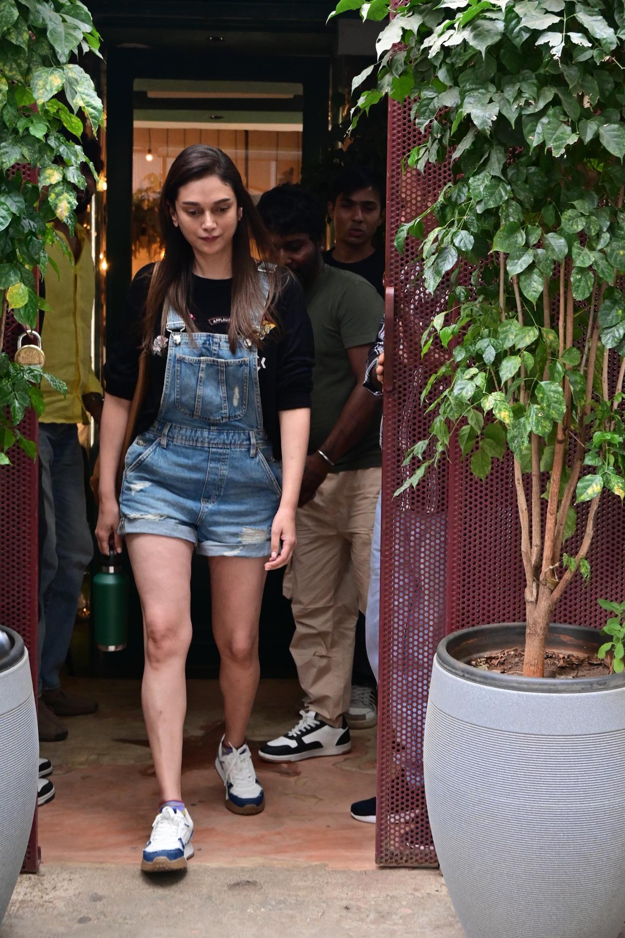 Aditi Rao Hydari was spotted in cut denim jumsuit during her outing in the city