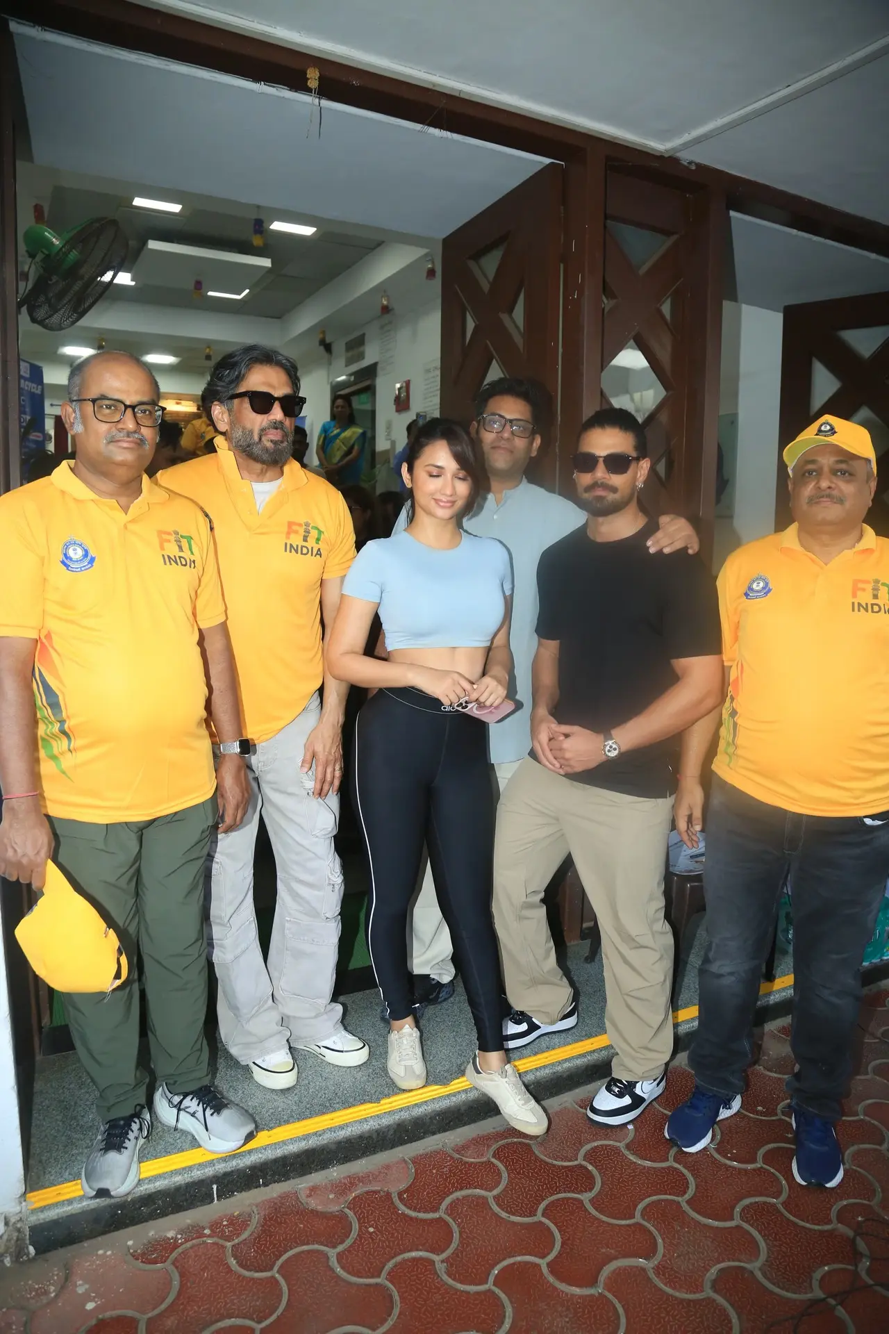 Suniel Shetty, Sooraj Pancholi and Aakanksha Sharma were spotted promoting their film Kesari Veer at a cycle marathon event in the city