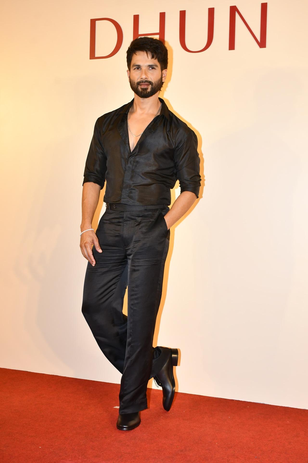 Shahid Kapoor arrived in an all-black look to cheer and support his wife's wellness brand launch