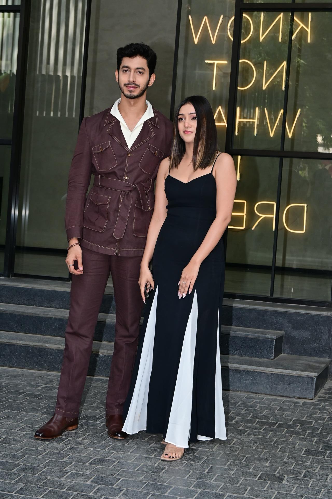 Actors Mihir Ahuja and RJ Mahvash spotted at Excel Entertainment's office in Khar for the promotions of their show Pyar, Paisa, Profit