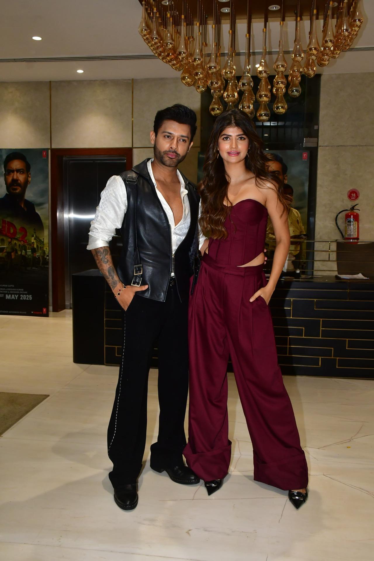 Anjini Dhawan poses with singer Stebin Ben at the T-Series office. They collaborated for the single Sajna