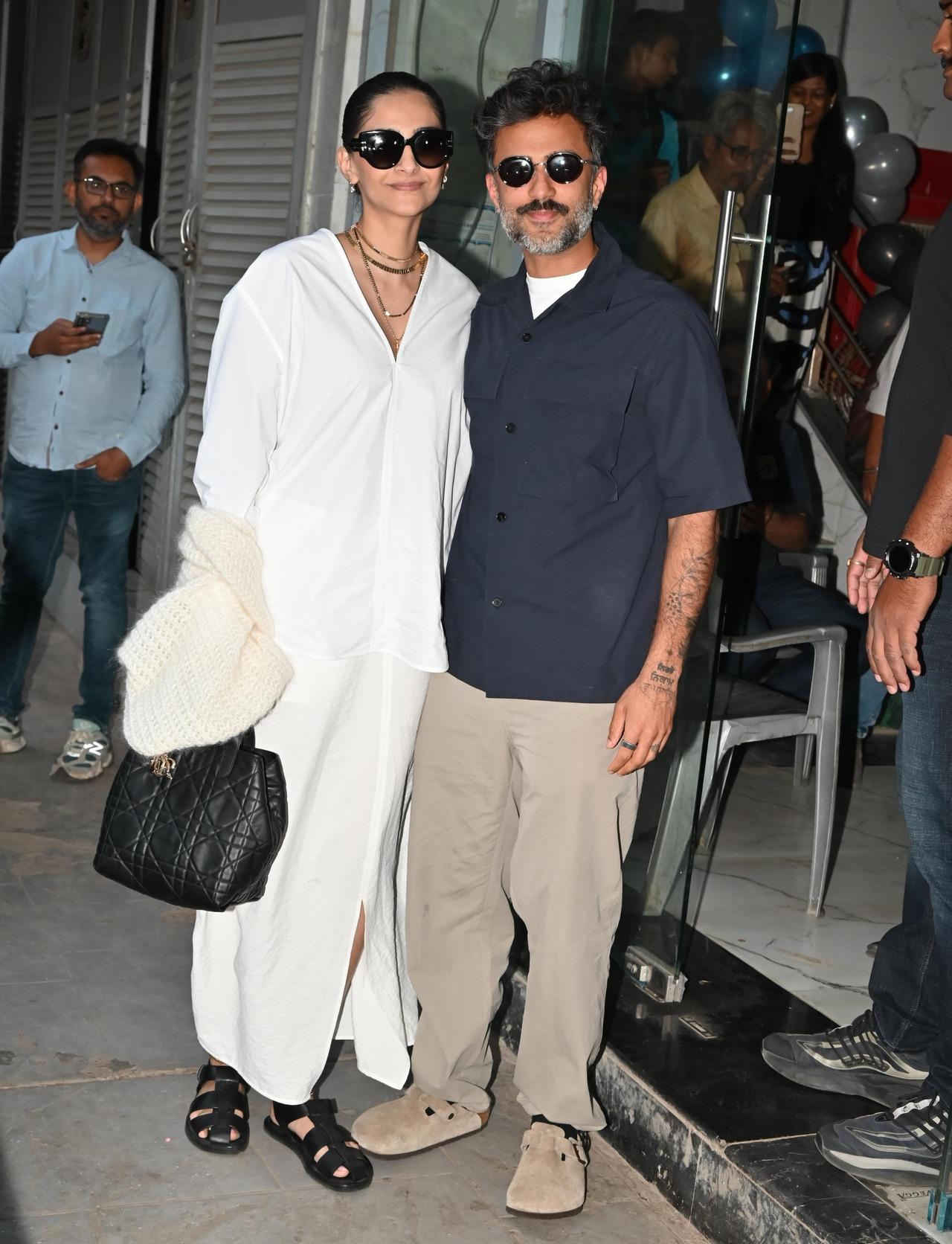 Sonam Kapoor and Anand Ahuja were looking stylish as ever as they got papped at Exceed Entertainment