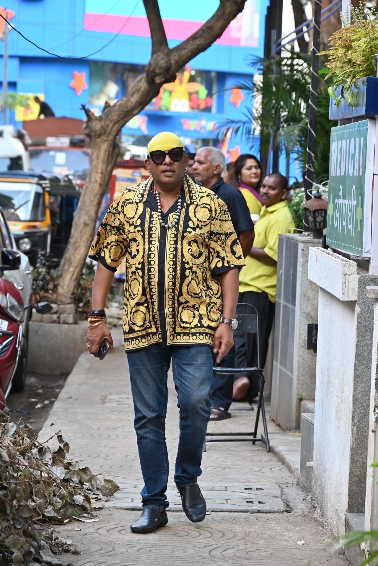 Popular Indian percussionist Sivamani was spotted in a bright yellow shirt in Bandra