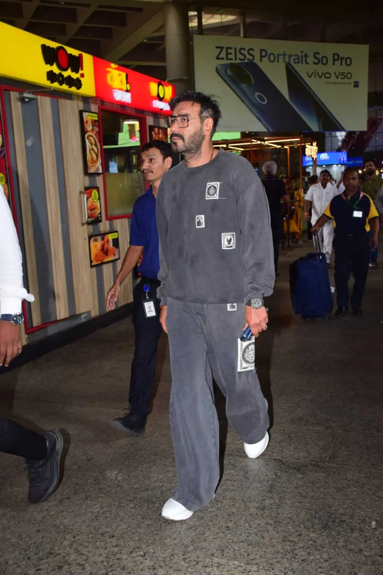 Ajay Devgn was spotted in casuals at the Mumbai airport arrival