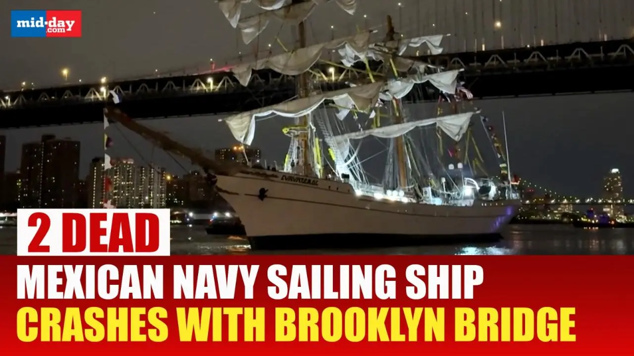 Mexican Navy ship collides with Brooklyn Bridge, two dead