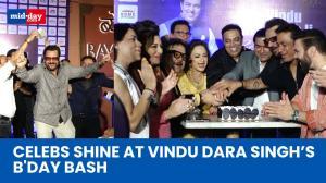 Padmini Kolhapure, Ravi Kishan, & Mumtaz at Vindu Dara Singh's Star-Studded Bash