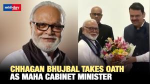 Senior NCP leader Chhagan Bhujbal takes oath as Maharashtra cabinet minister
