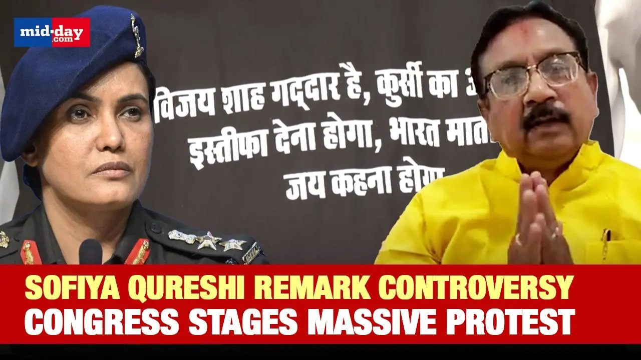 MP Congress protests against BJP's Vijay Shah over his remark on Colonel Sofiya