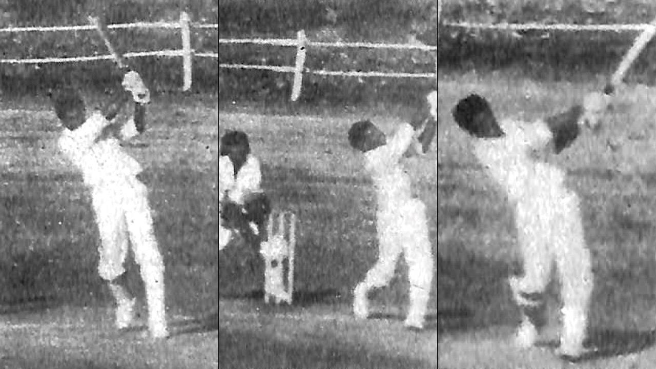Sportsweek magazine’s Hosey Mistry captures three of Dilip Vengsarkar’s seven sixes. Pic courtesy/Sportsweek