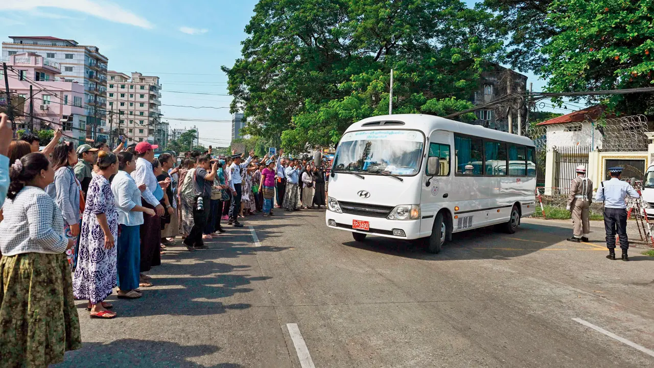 Families rejoice as Myanmar releases prisoners ahead of elections