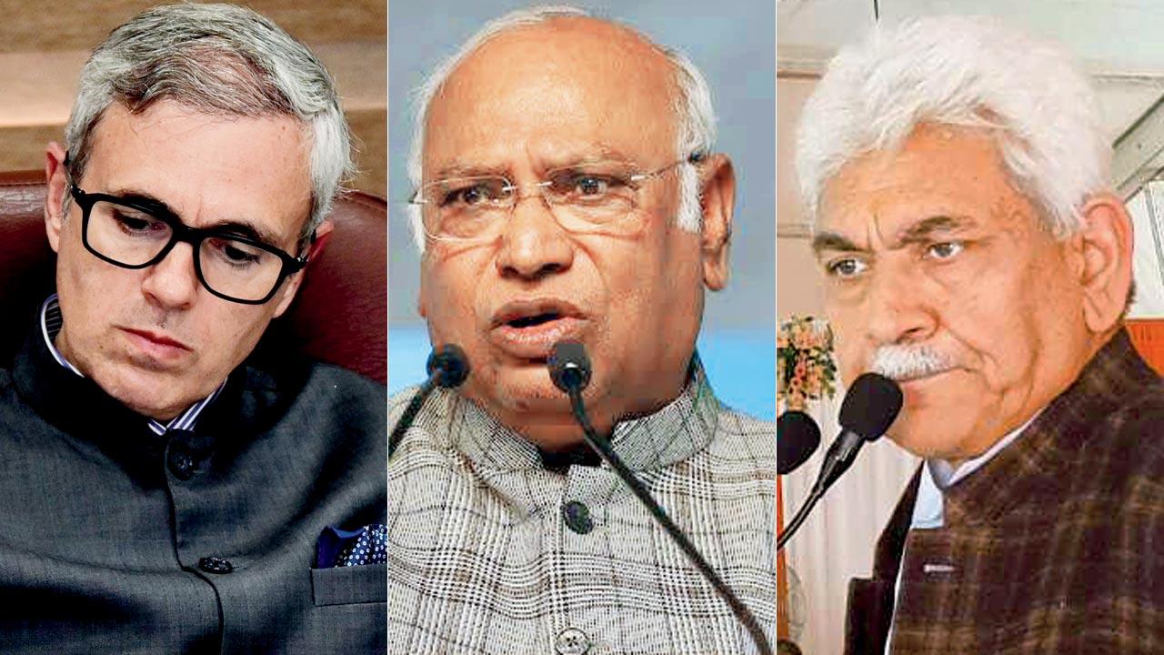 Omar Abdullah, Mallikarjun Kharge, Manoj Sinha