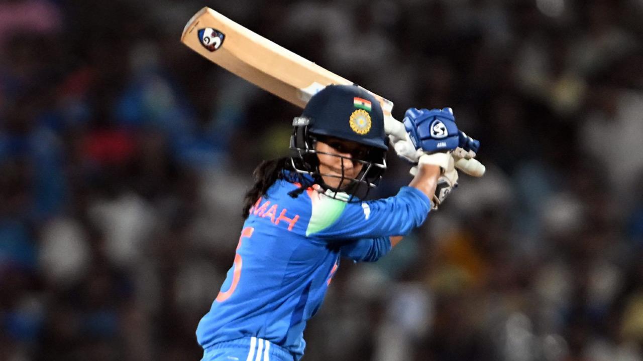 Jemimah Rodrigues plays a cut shot during the recent semi-final match against Australia in the ICC Women’s World Cup. Pic/Atul Kamble
