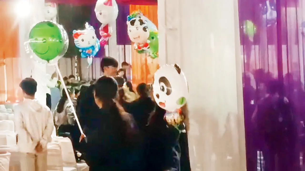 Children dance with balloons to Usha Uthup’s rendition of Mera Naam Chin Chin Chu