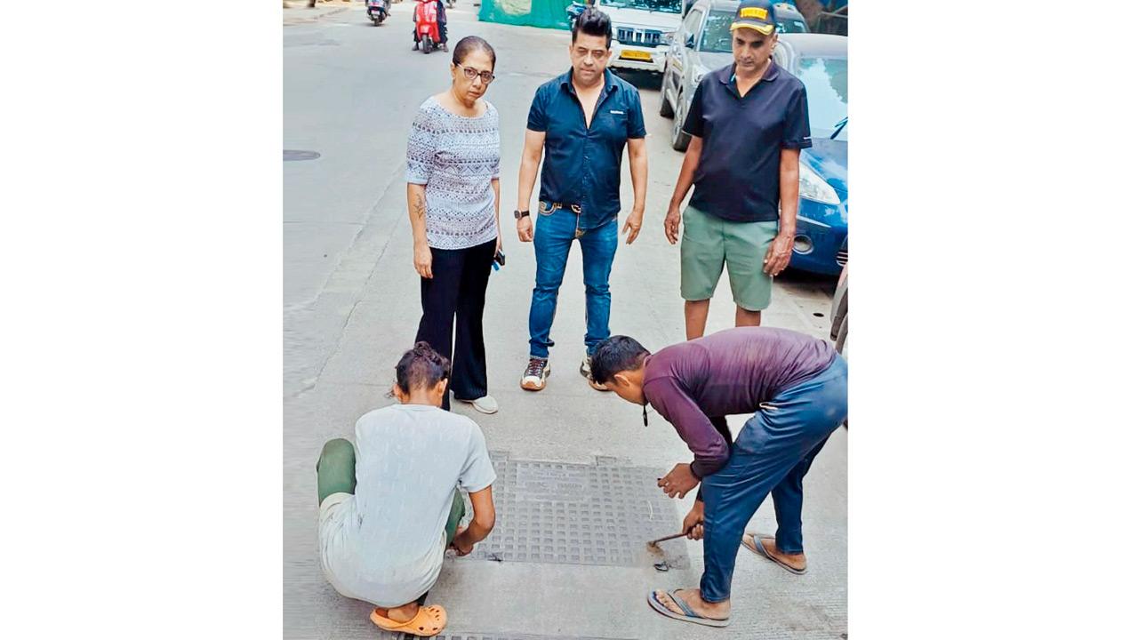Mumbai: Malad residents fix noisy manhole lids after BMC fails to act