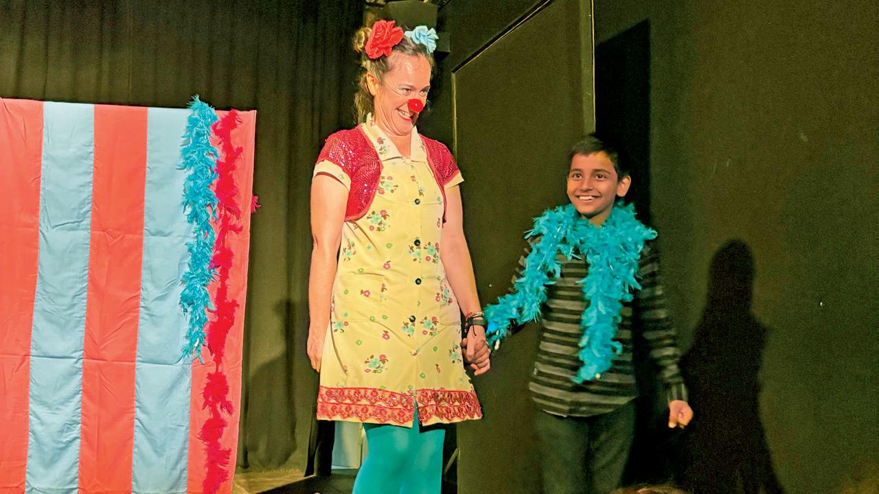 Monica Santos performs her act with a child at Harkat Studios. Pics courtesy/Harkat Studios; Monica Santos