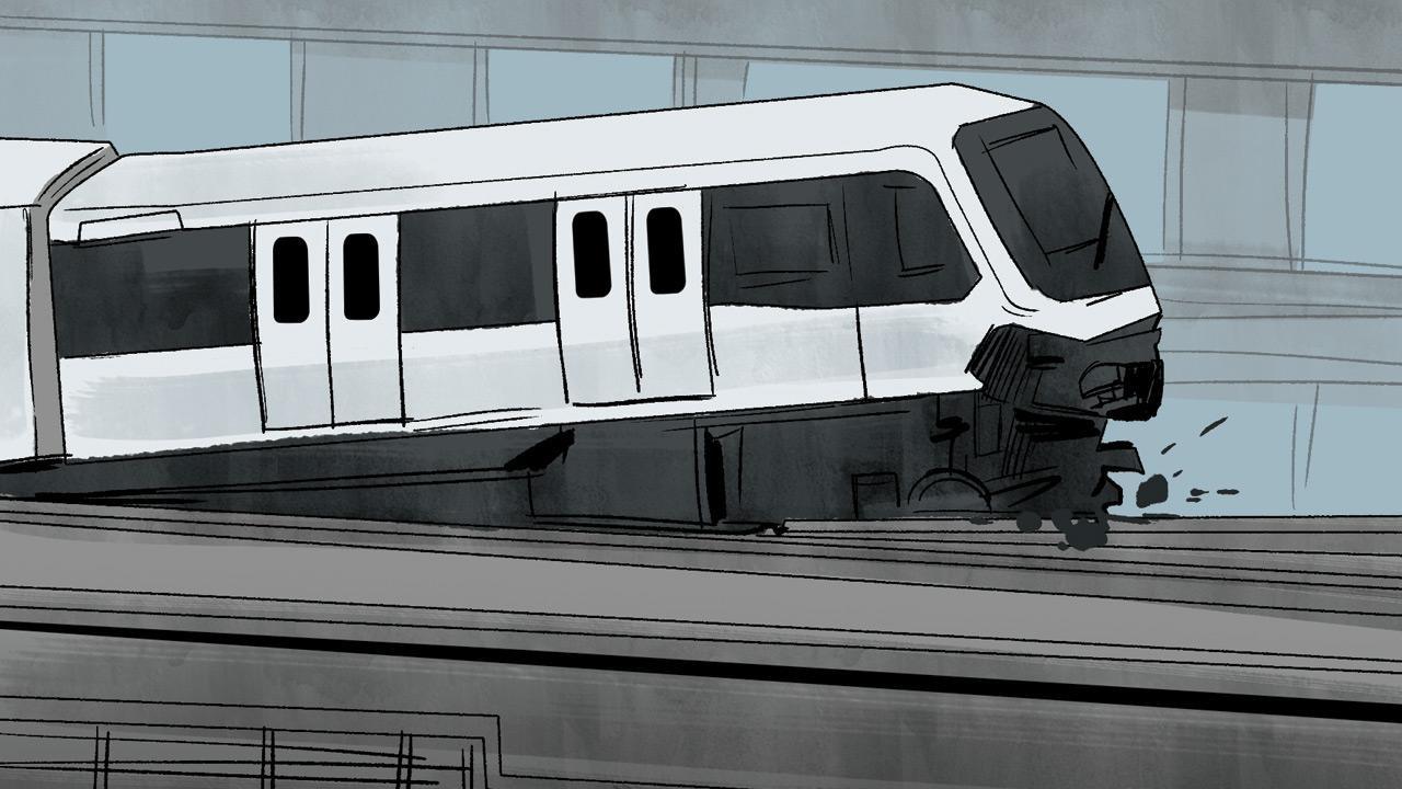 In Photos: Mumbai monorail coach derails during trial run in Wadala