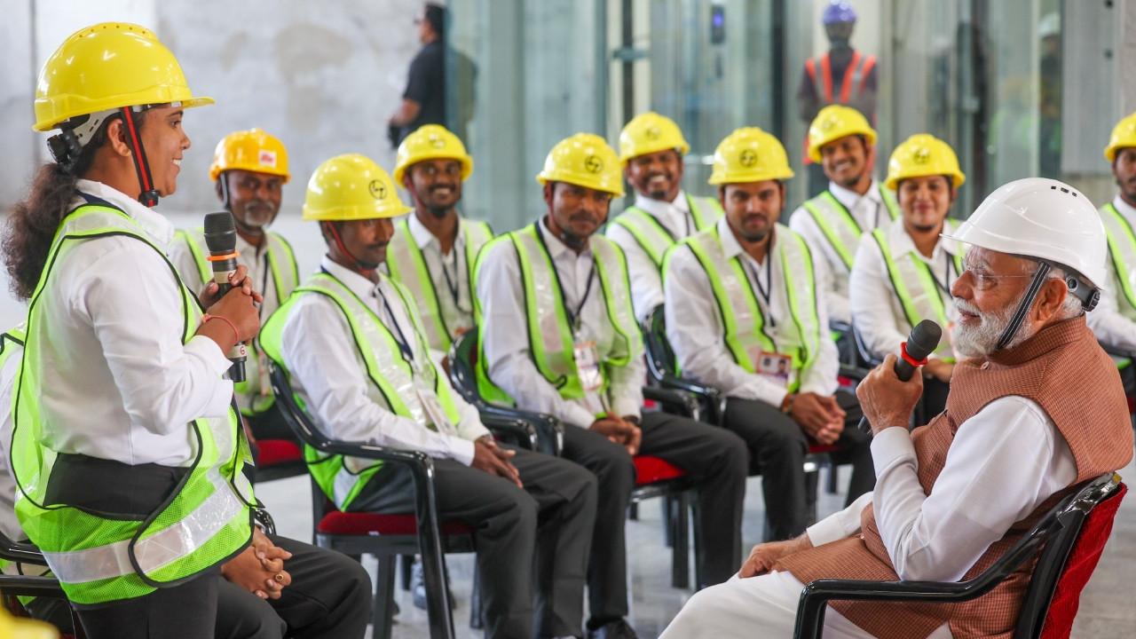 In Photos: PM Modi visits under-construction Bullet Train Station in Gujarat