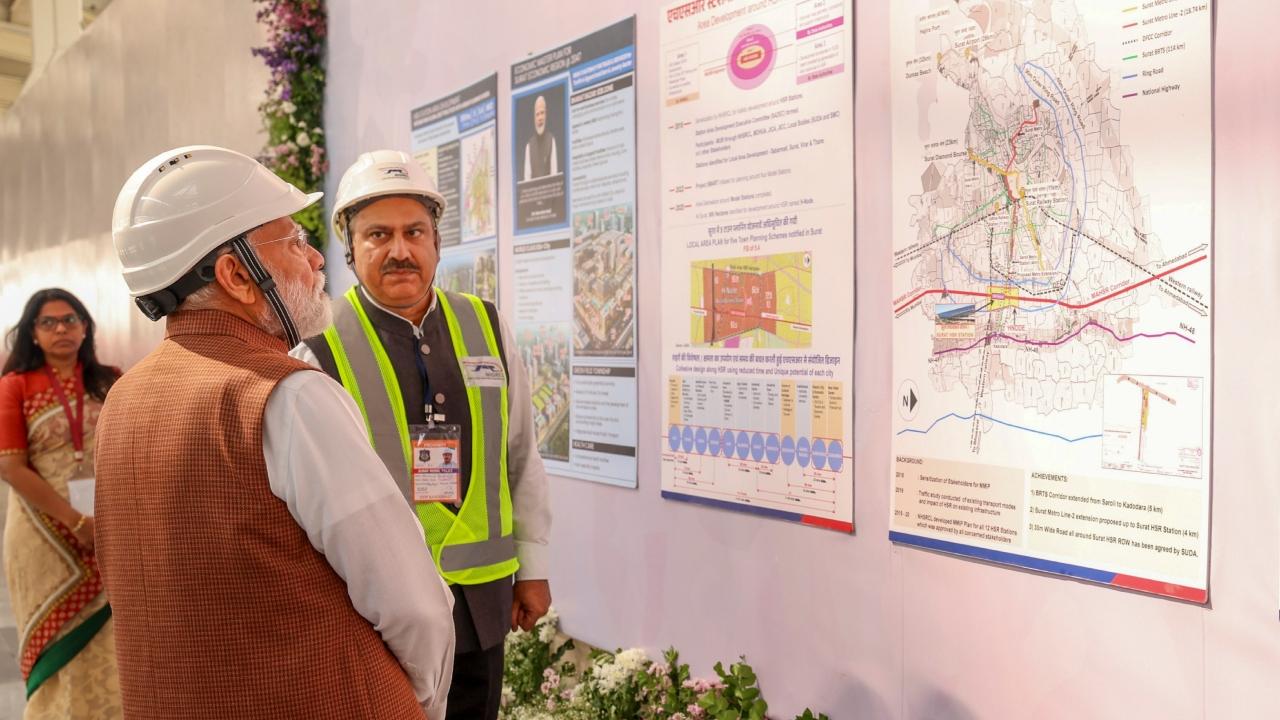 PM Modi also interacted with the team working on India's first Bullet train project and inquired about the project's progress, including adherence to speed and timetable targets. Workers assured him that the project was advancing smoothly without any difficulties, the Prime Minister's Office said in a release.