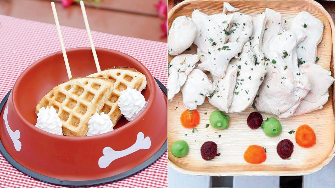 The dog-friendly menu includes meat and desserts. PICS COURTESY/K9NICK DOG RESORT 